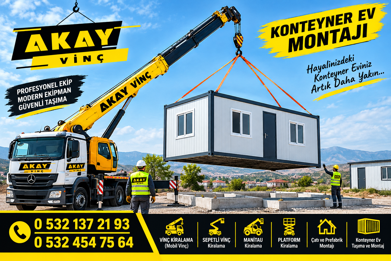 Dinar vinç kiralama ve montaj hizmetleri